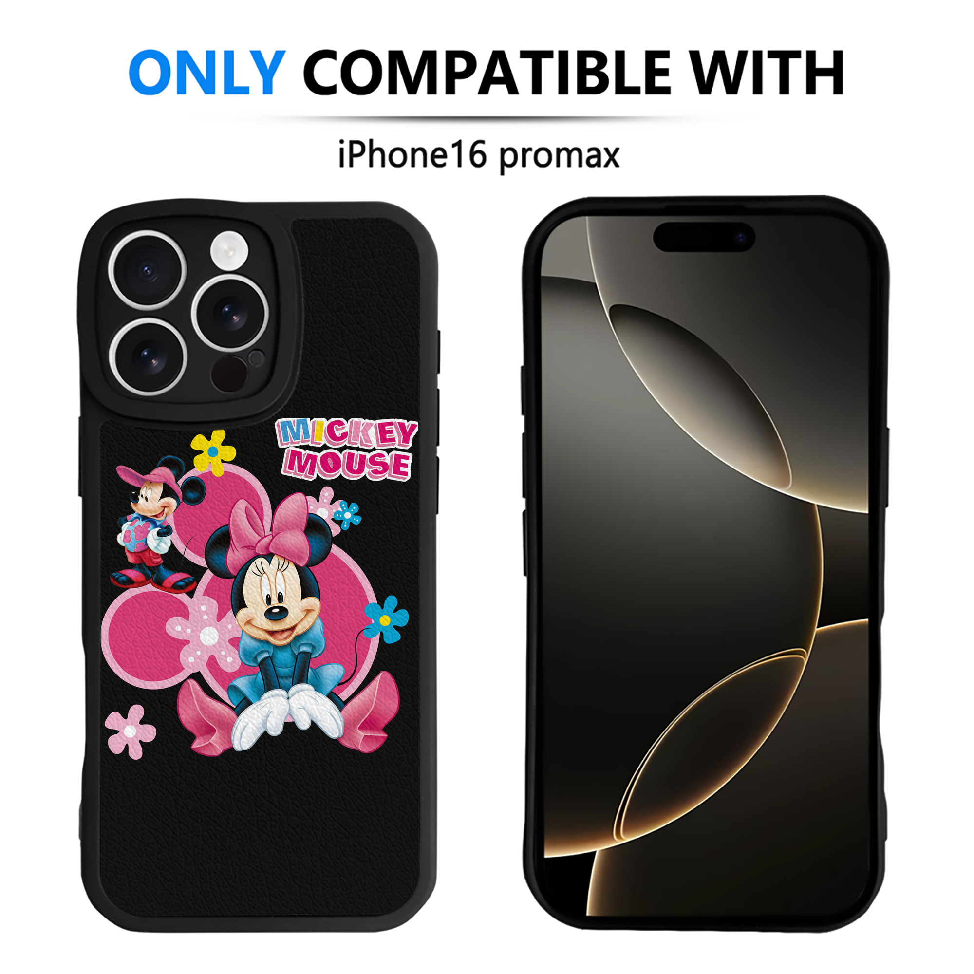 （画像用） ミッキーマウス Mickey Mouse 【iPhone 16シリーズ対応】シリコンスマホケース（レザー調） 材質：シリコン